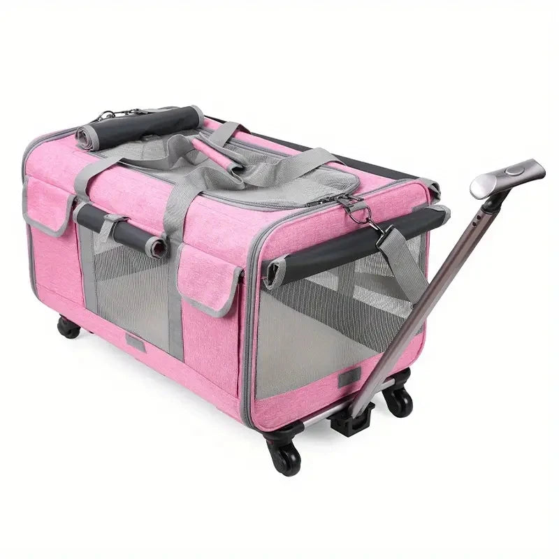 Sac de Transport à Roulettes pour Chat Extra-large Pliant