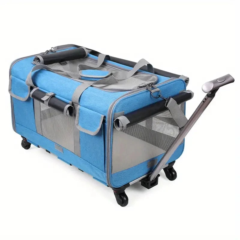 Sac de Transport à Roulettes pour Chat Extra-large Pliant