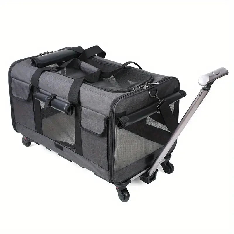Sac de Transport à Roulettes pour Chat Extra-large Pliant