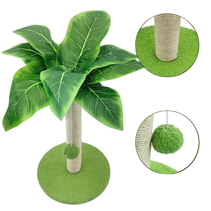 Arbre à chat beige design palmier