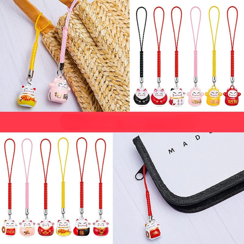 Maneki Neko - Porte-clés Pendentifs - Lot de 12