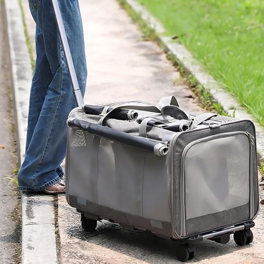 Sac de Transport à Roulettes pour Chat Extra-large Pliant