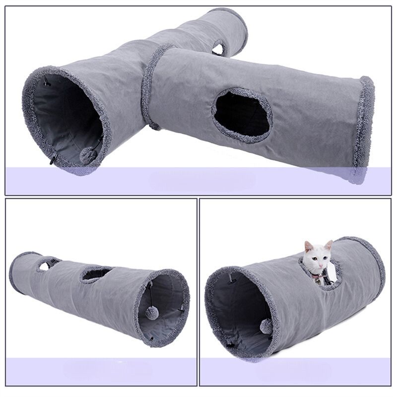 Tunnel pour chat gris