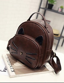 Sac a dos chat en simili cuir avec barbe