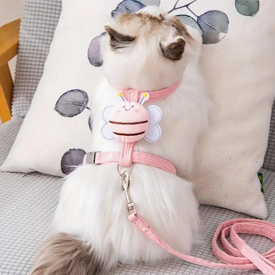 harnais-chat-abeille-rose