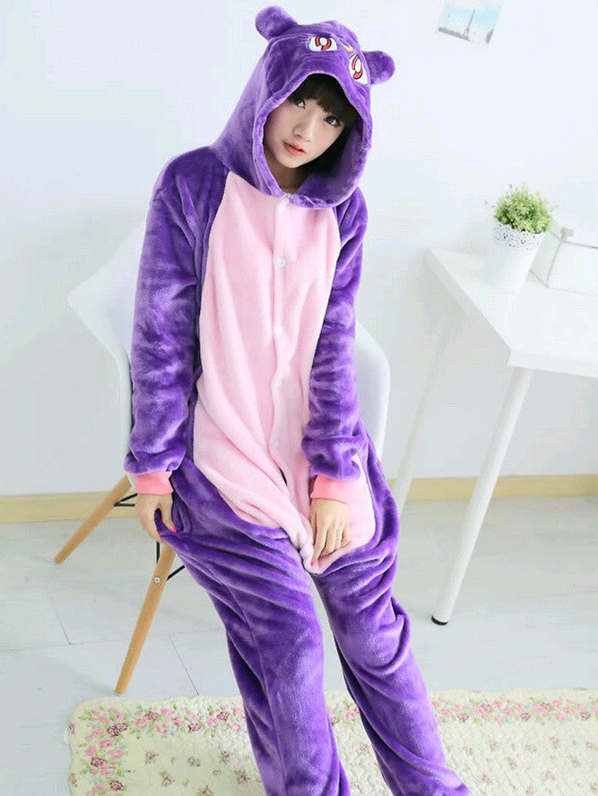 Pyjama combinaison chat femme violet