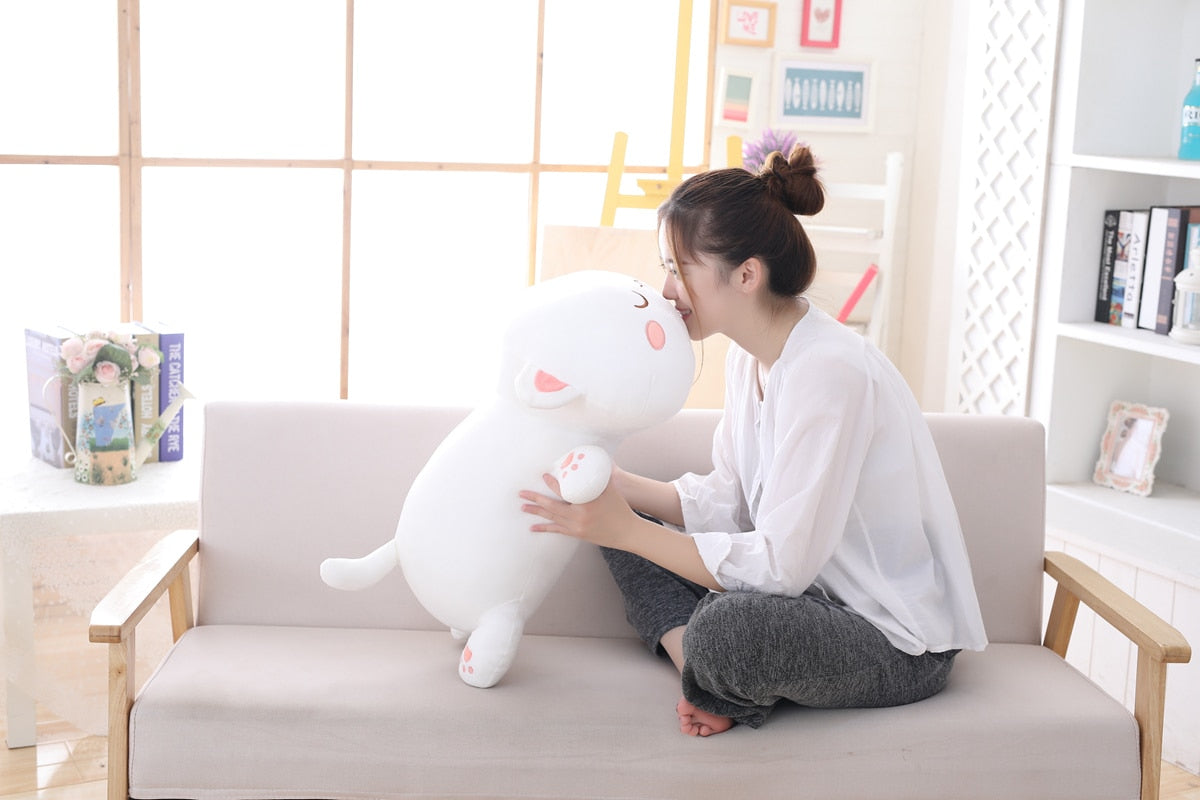 Peluche chat oreiller kawaii