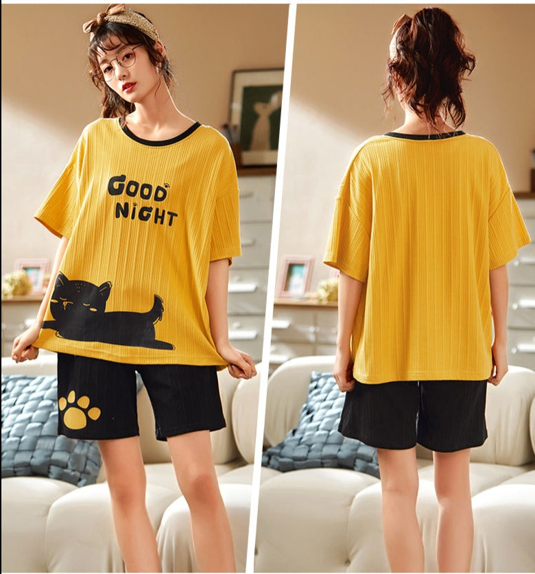 Pyjama chat femme good night