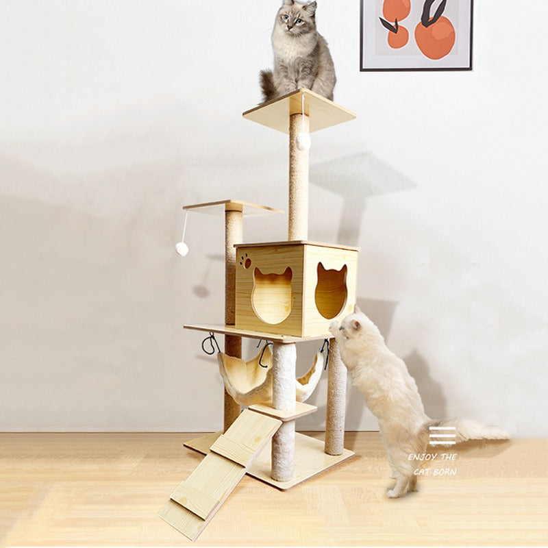 Arbre-a-chat-en-bois-corde-de-sisal-avec-motif-felin