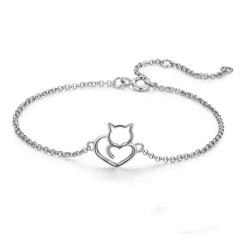 Bracelet chat en argent sterling 925