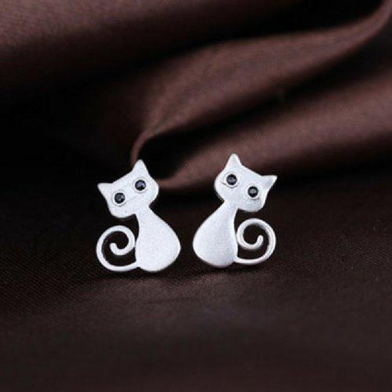 Boucles d'Oreilles en Forme de Chat