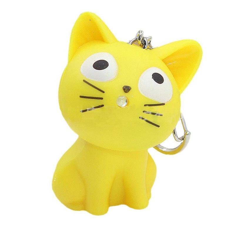 Chat Porte-Clés Jaune