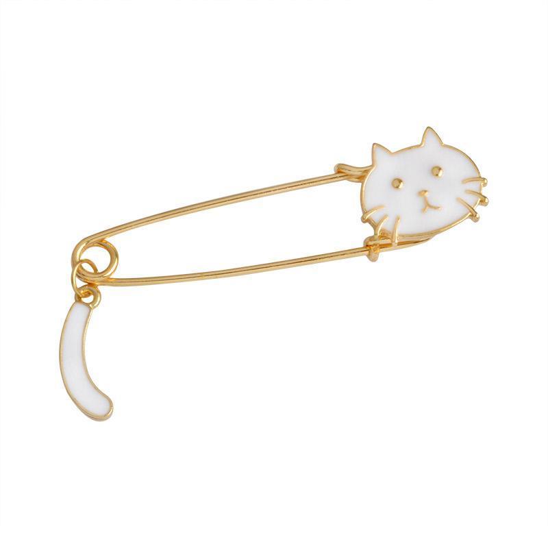 Épingle Chat Doré Blanc