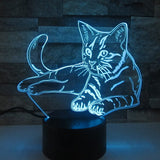 Lampe Chat 3D LED Bleu