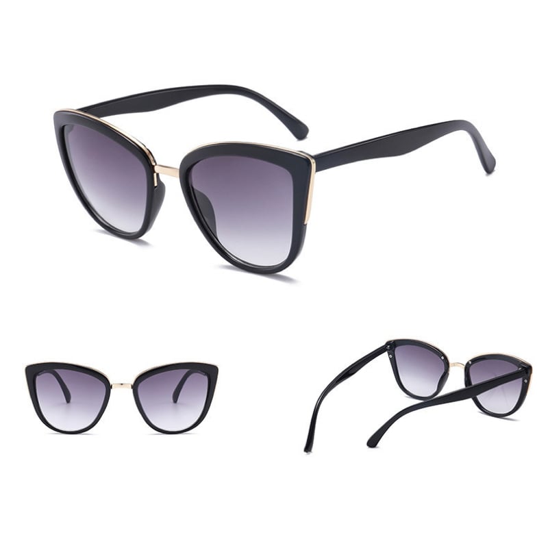 Lunette de Soleil Forme Oeil de Chat Noir