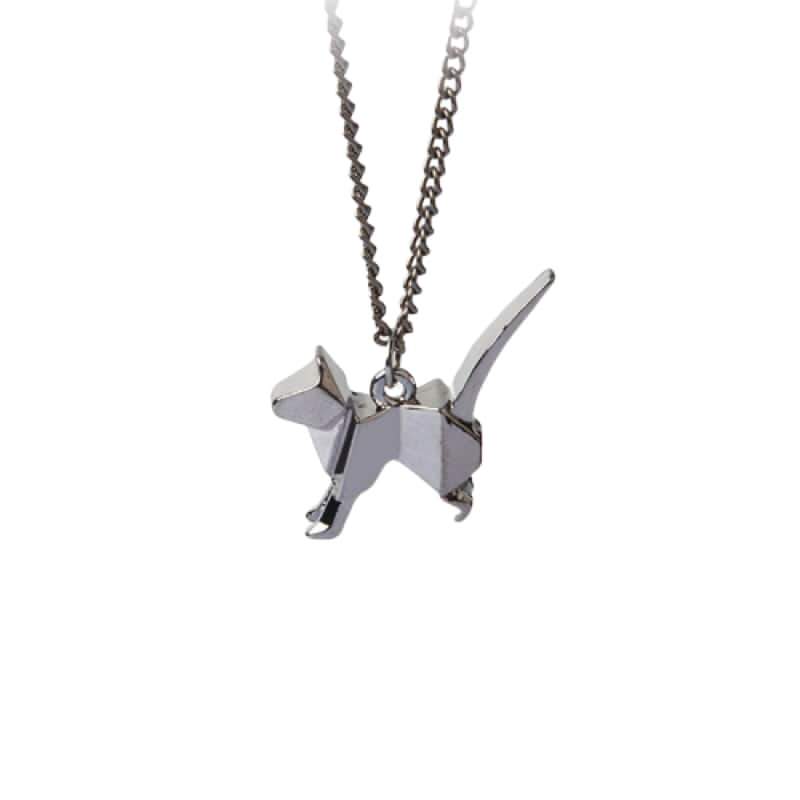 Pendentif Chat Origami Noir