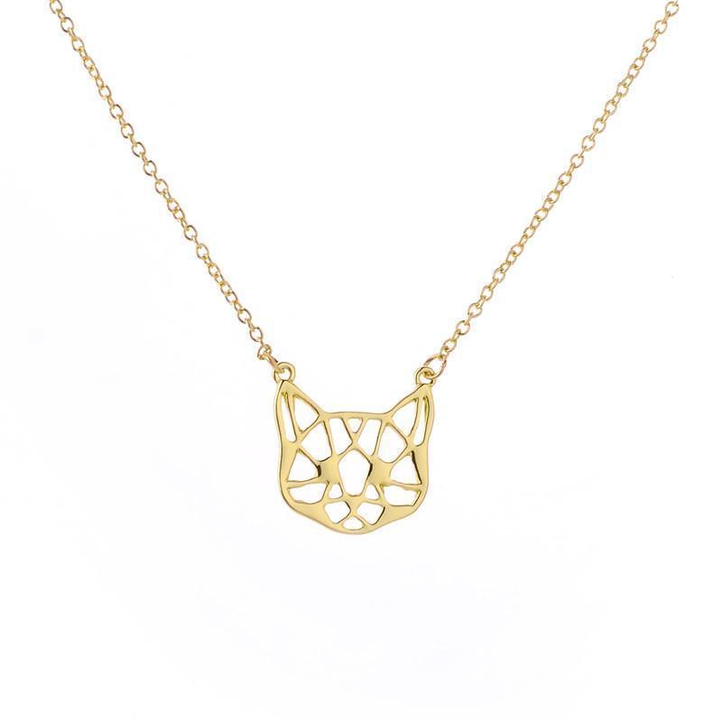Pendentif Tête de Chat Plaqué Or