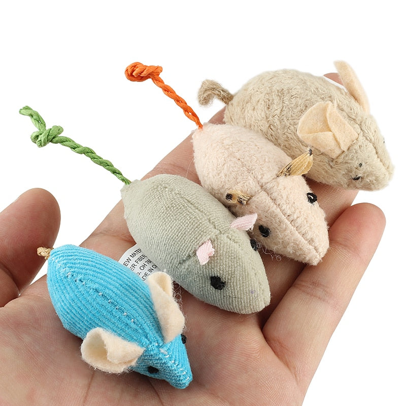 Souris pour chat avec queue en corde