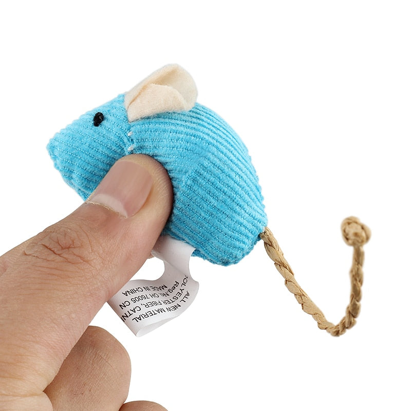 Souris pour chat avec queue en corde