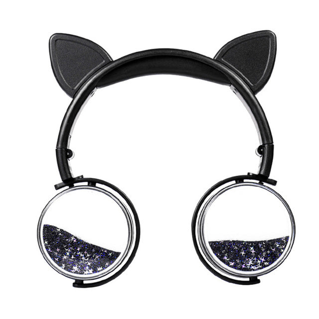 Casque oreilles de chat à paillettes