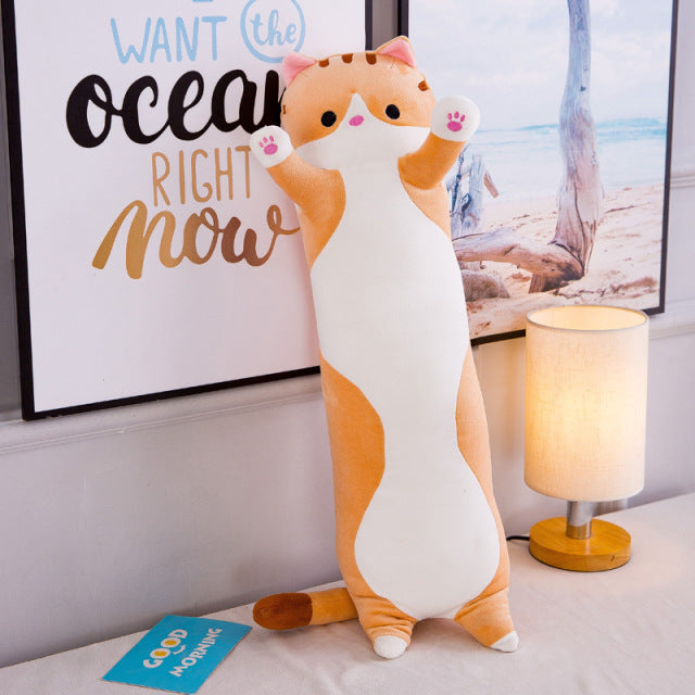 Coussin chat long et doux