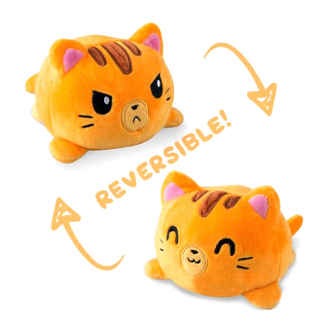 Peluche chat reversible roux