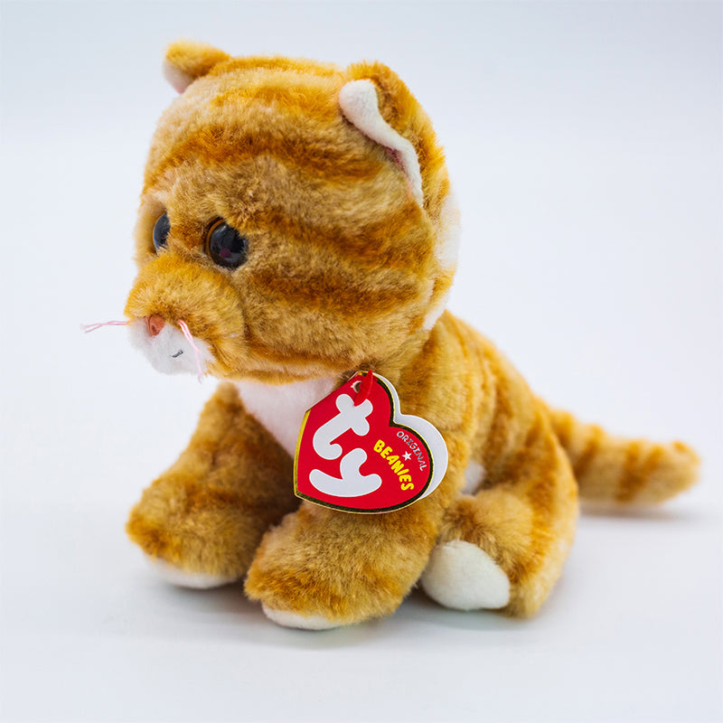 Peluche chat roux avec grands yeux