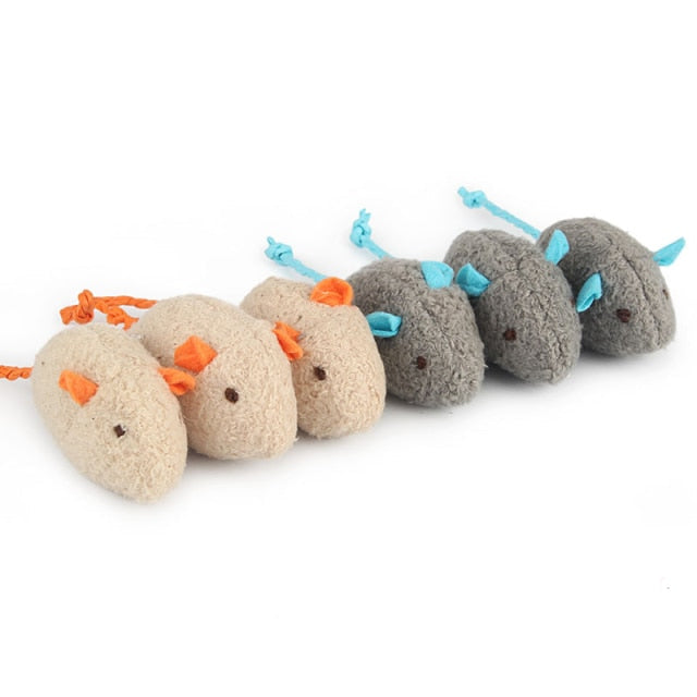 Souris pour chat avec queue en corde