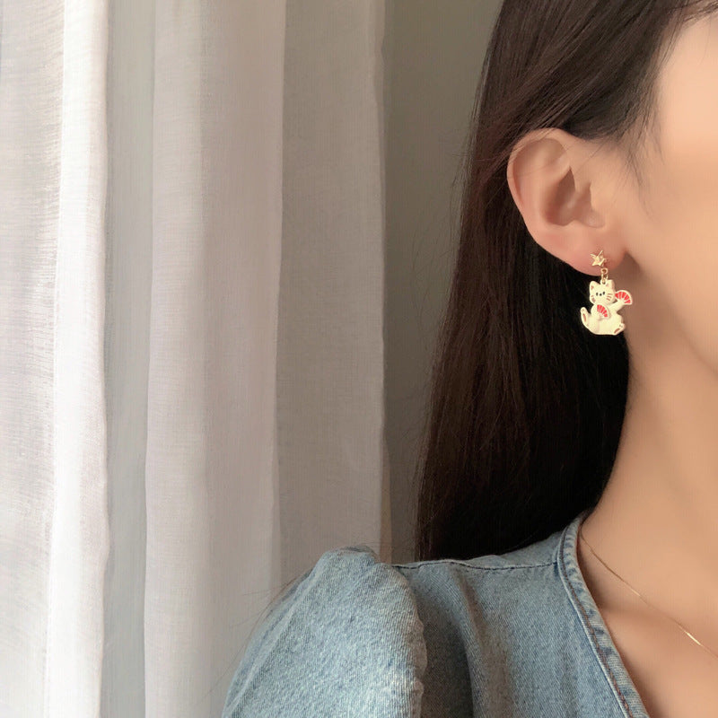 Boucles d'oreilles chat japonais