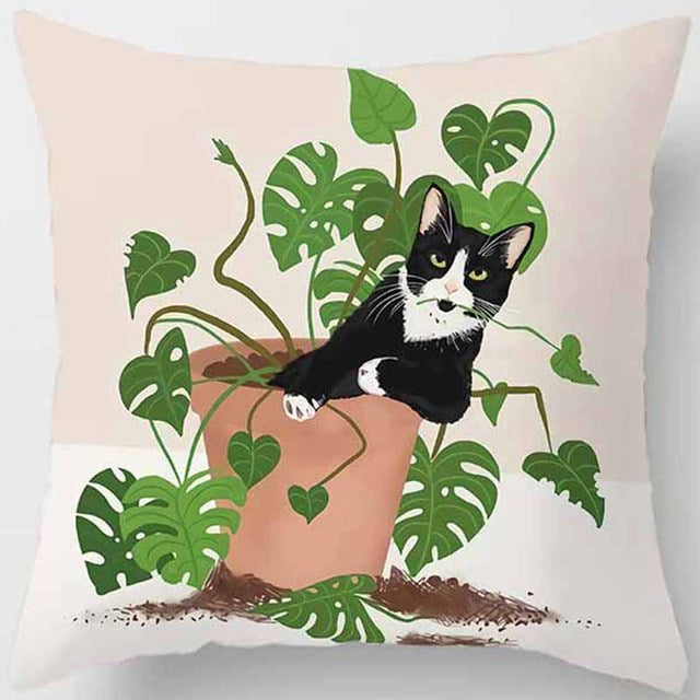 Coussin chat carré