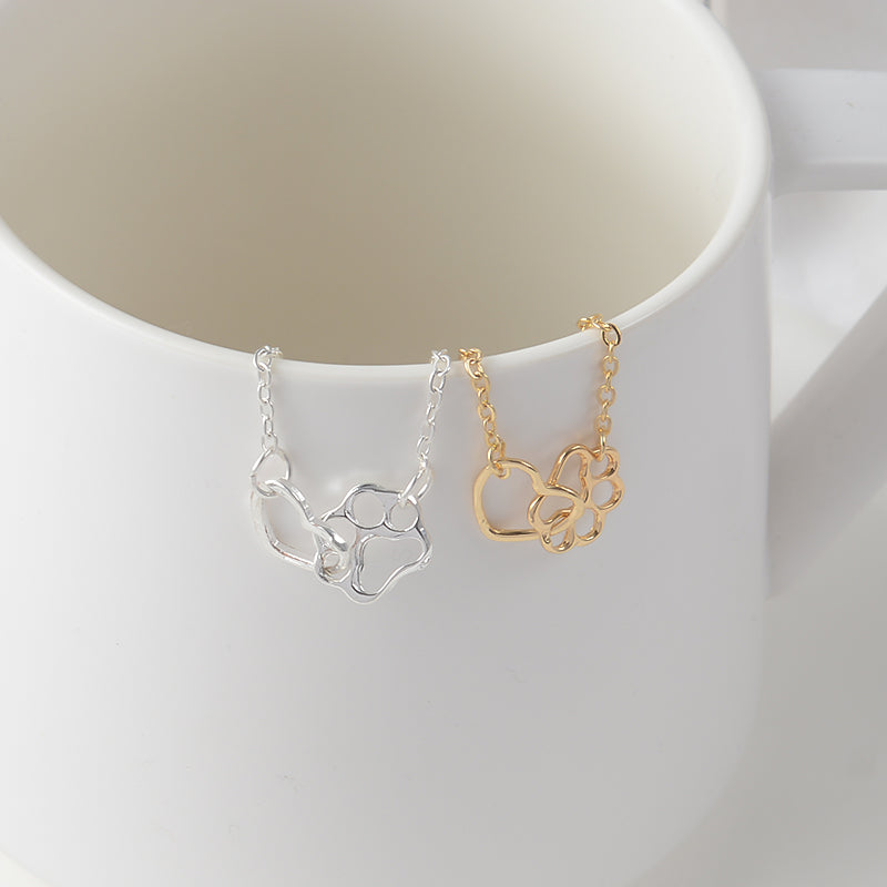 Bracelet chat avec patte et coeur