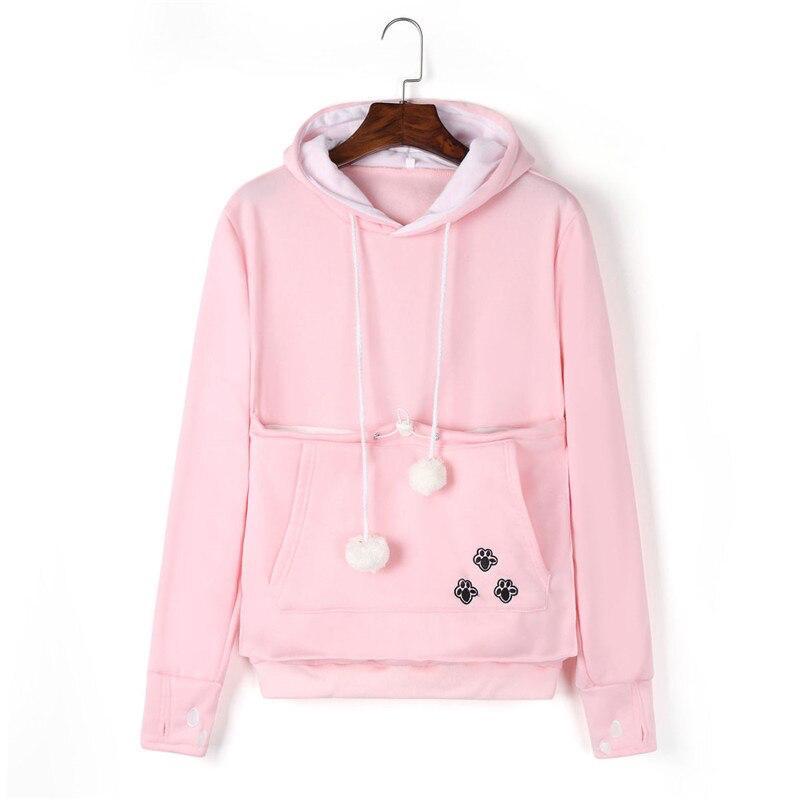 Pull Kangourou Chat Rose