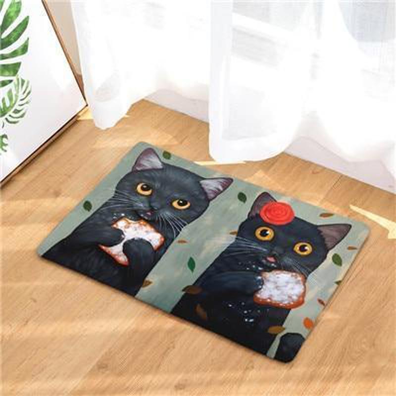 Tapis de Sol Motif Chat Noirs Tartines