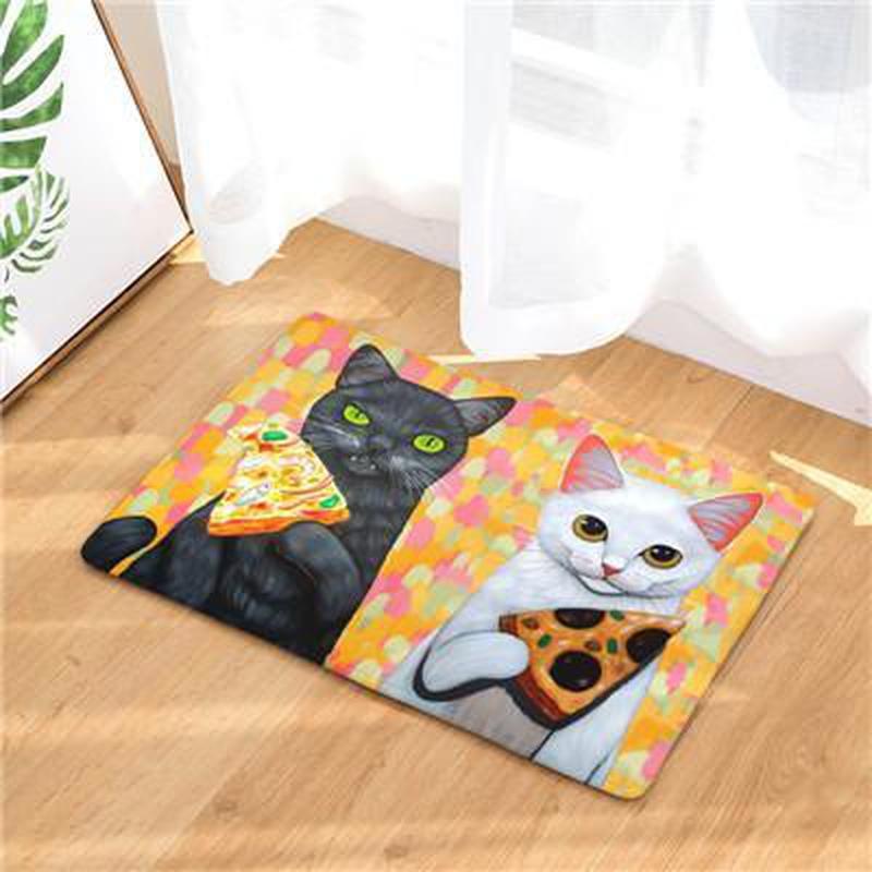 Tapis de Sol Motif Chat Pizza