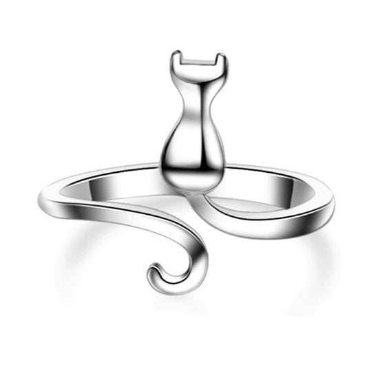 Bague Silhouette Chat Argent