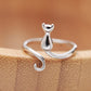 Bague Silhouette Chat Argent