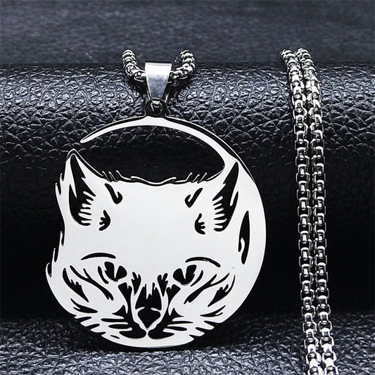 Collier Pendentif Tête de Chat