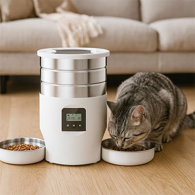Distributeur de croquettes pour chat double