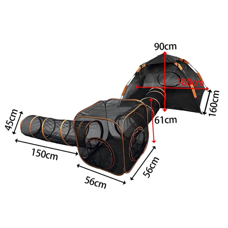 Enclos Chat Extérieur avec Tente & Tunnel