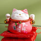 Décoration maneki neko en céramique brillante, symbole de prospérité et d’abondance dans votre foyer