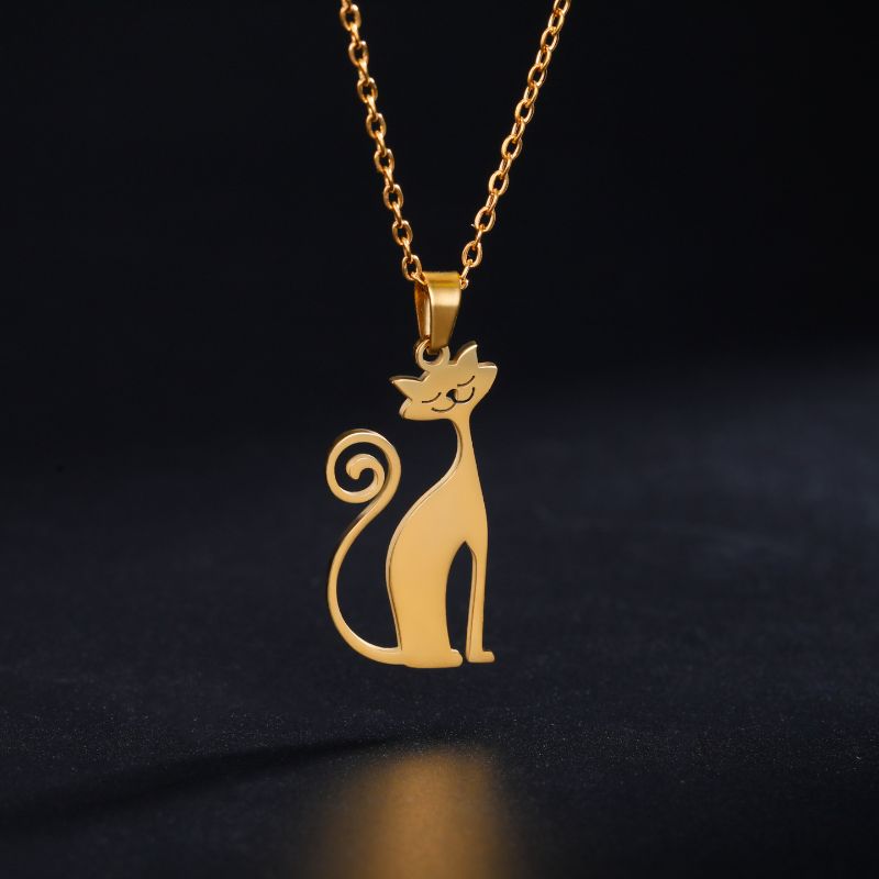 Pendentif Chat Élégant Assis