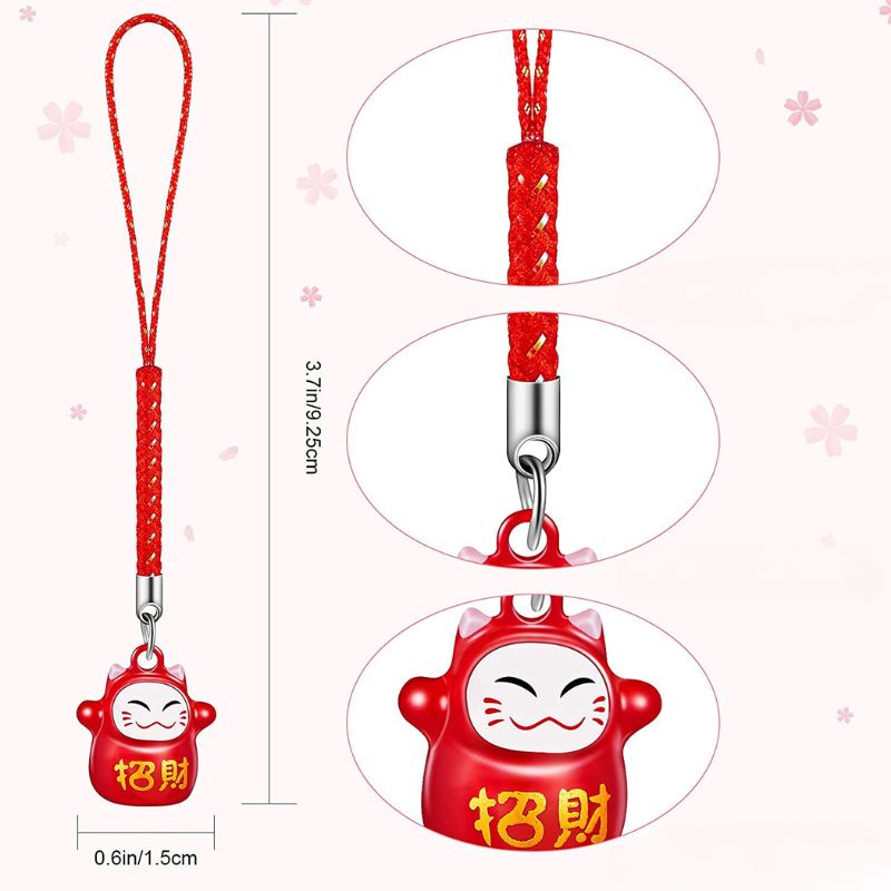 Lot 12 Porte-clés Pendentif Maneki Neko