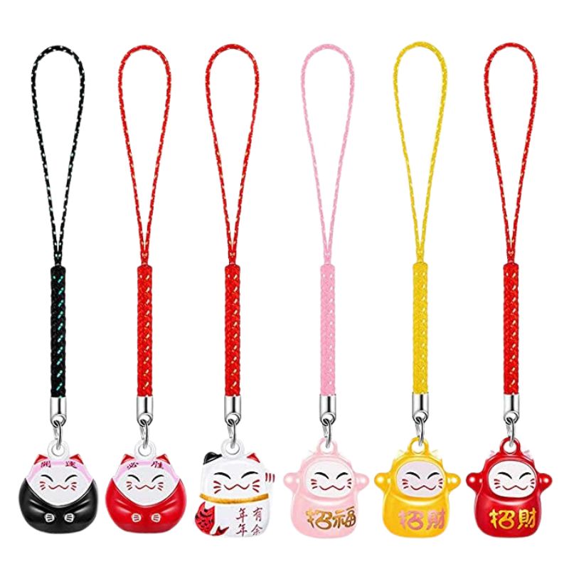 Lot 12 Porte-clés Pendentif Maneki Neko