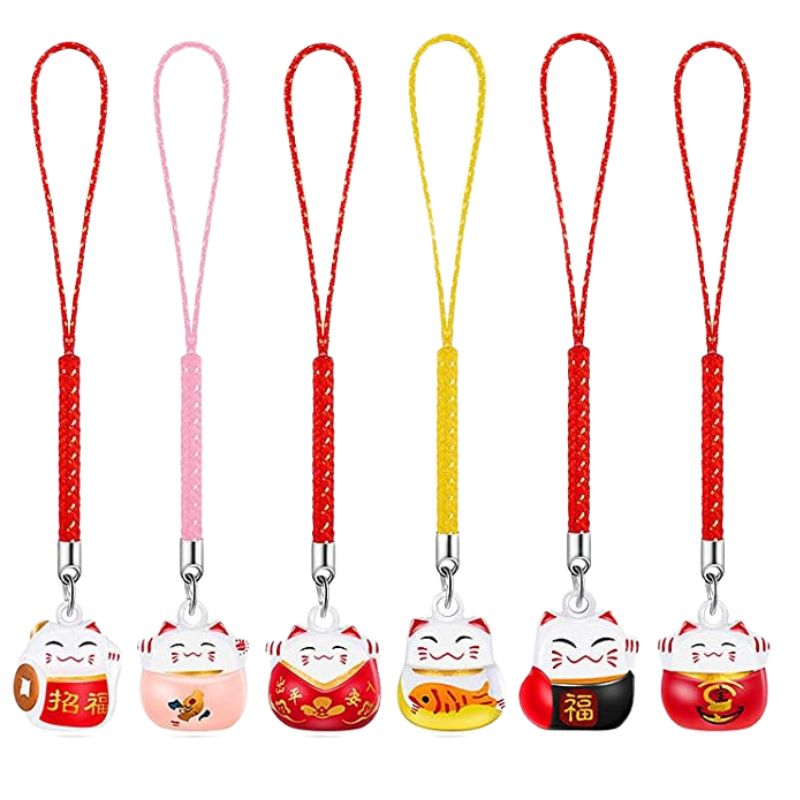 Lot 12 Porte-clés Pendentif Maneki Neko