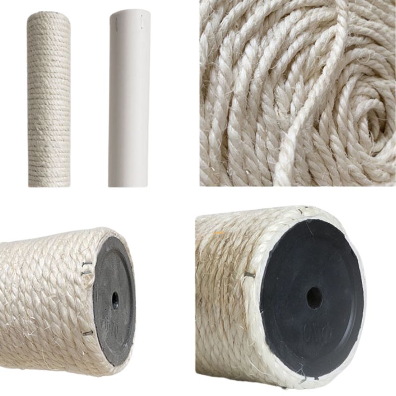 Poteau en sisal blanc pour arbre à chat diamètre 6 cm