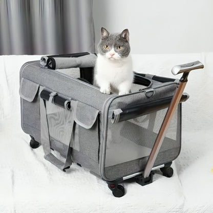 Sac de transport à roulettes pour chat
