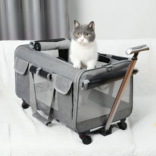 Sac de transport à roulettes pour chat