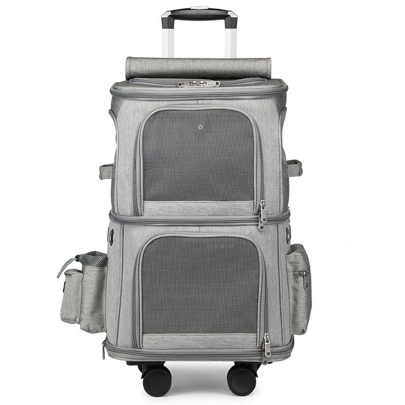 Sac de Transport à Roulettes pour 2 Chats