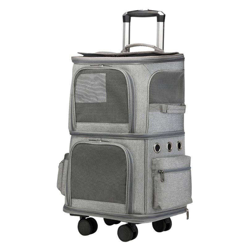 Sac de Transport à Roulettes pour 2 Chats
