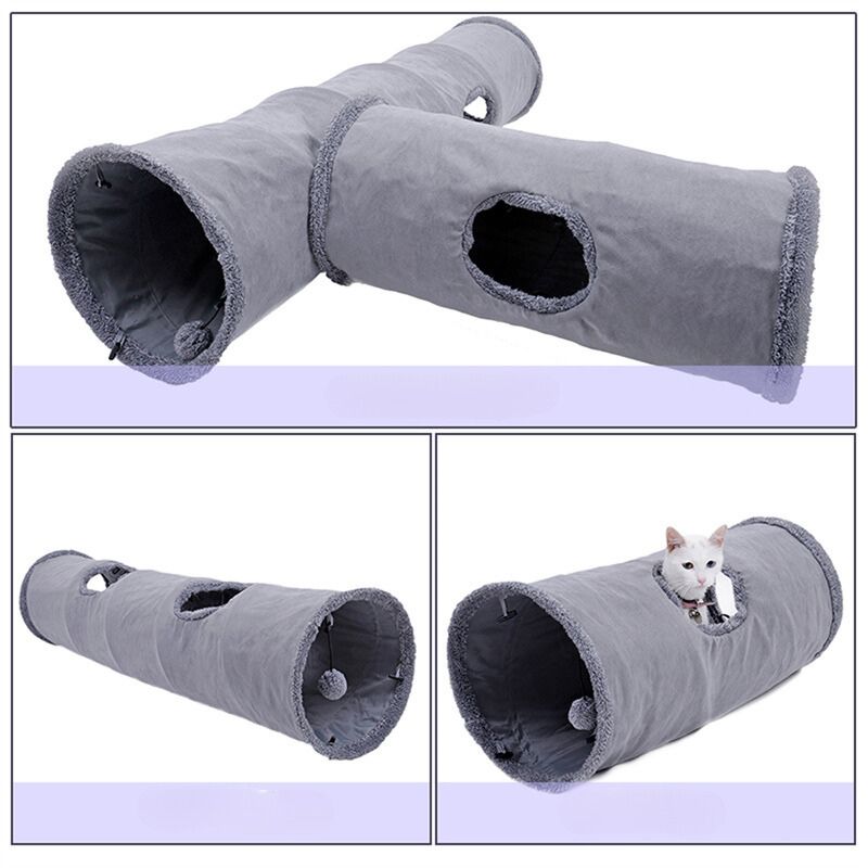 Tunnel gris pour chat